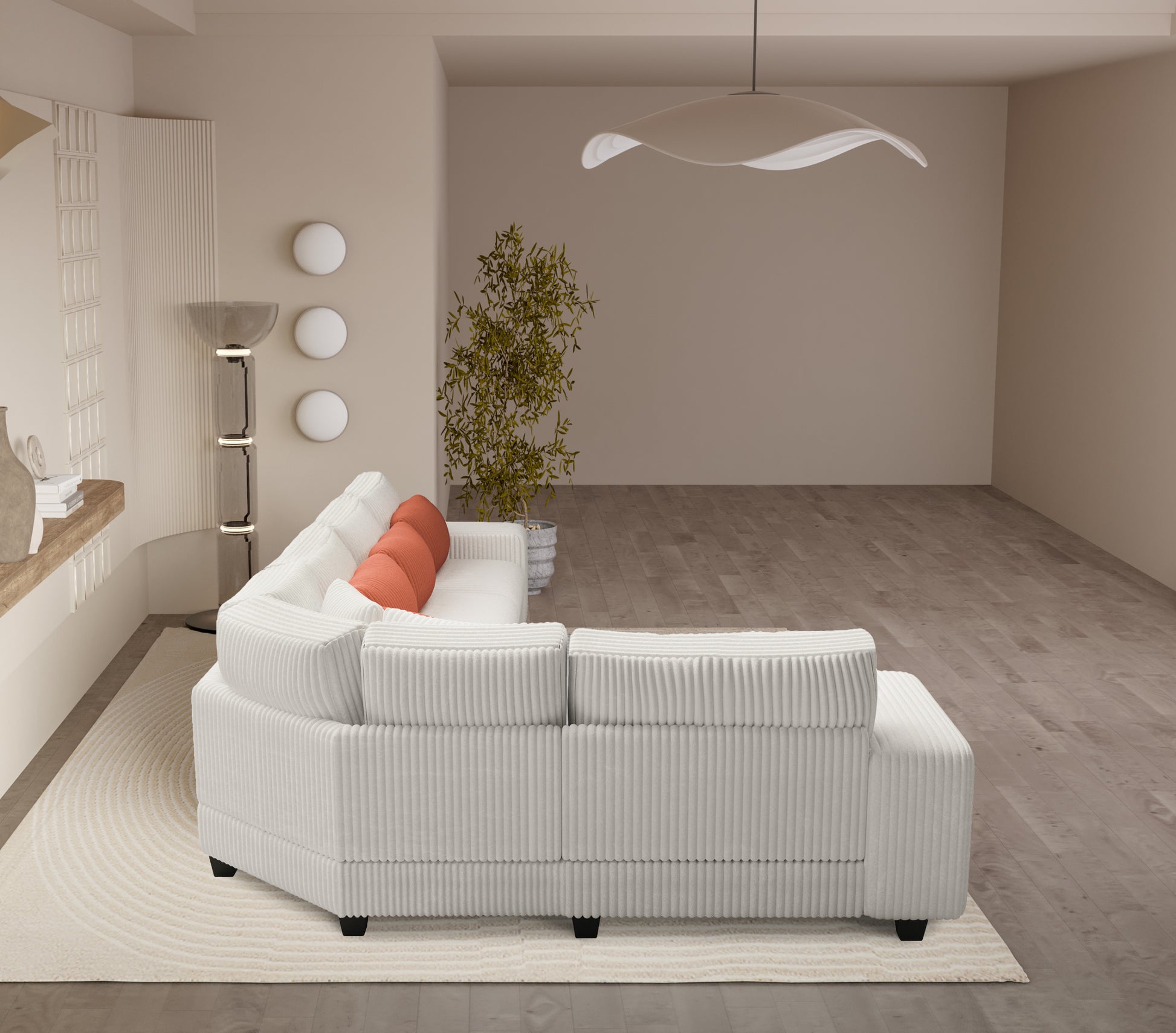 Modular Sectional L Shaped Sofa With Armrest Wooden Frame Locker, Stylish And Comfortablecream Style, Beige Beige Primary Living Space Soft Modern Wood 5 Seat