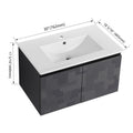 30'' Floating Wall Mounted Bathroom Vanity With Ceramics Sink & Soft Close Cabinet Door, Kd Package Black 2 Soft Close Doors Bathroom Wall Mounted Modern Plywood