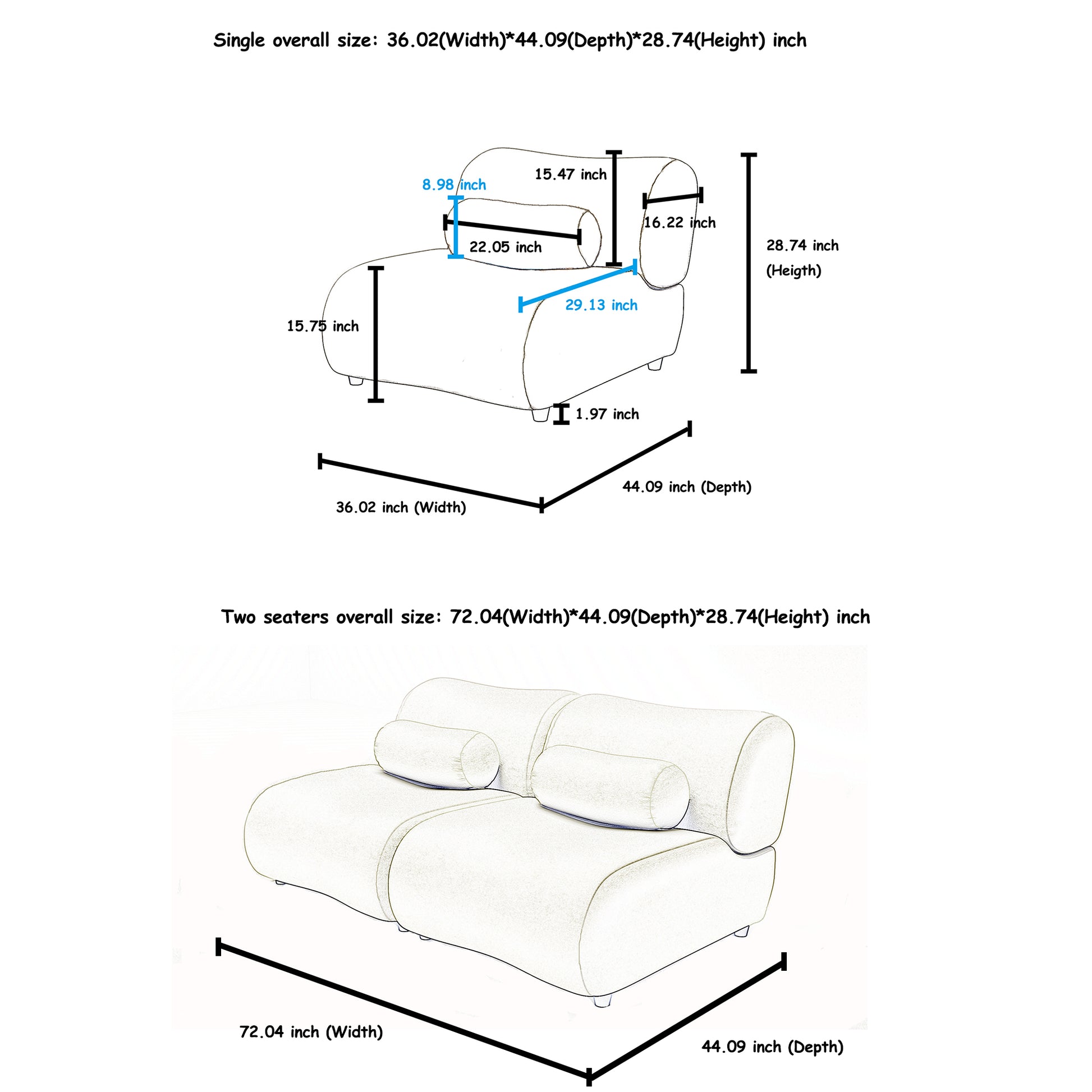 Black Modular L Shaped Sofa With Moveable Headrests Modern Chenille Fabric Sectional Couch With Hidden Legs & Cylindrical Pillows Perfect For Living Rooms, Large Seating, And Customizable Layouts