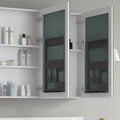 60'' W X 36'' H Surface Frameless Mirror Medicine Cabinet, Beveled Mirror Edges Bathroom Medicine Cabinet White Engineered Wood