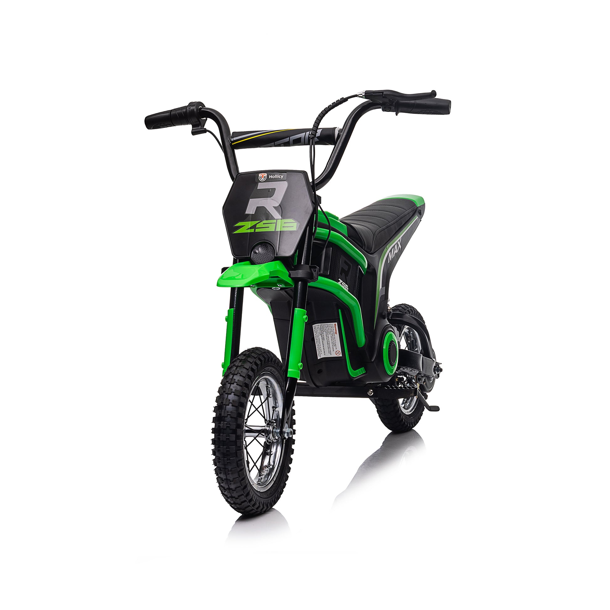 24V14Ah Kids Ride On 24V Electric Toy Motocross Motorcycle Dirt Bike Xxl Large,Speeds Up To 14.29Mph,Dual Suspension, Hand Operated Dual Brakes, Twist Grip Throttle, Authentic Motocross Bike Geometry Green Polypropylene