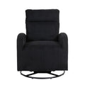 Jiada Upholstered Swivel Glider.Flannel Fabric.Rocking Chair For Nursery In Black.Modern Style One Left Bag Black Foam Corduroy