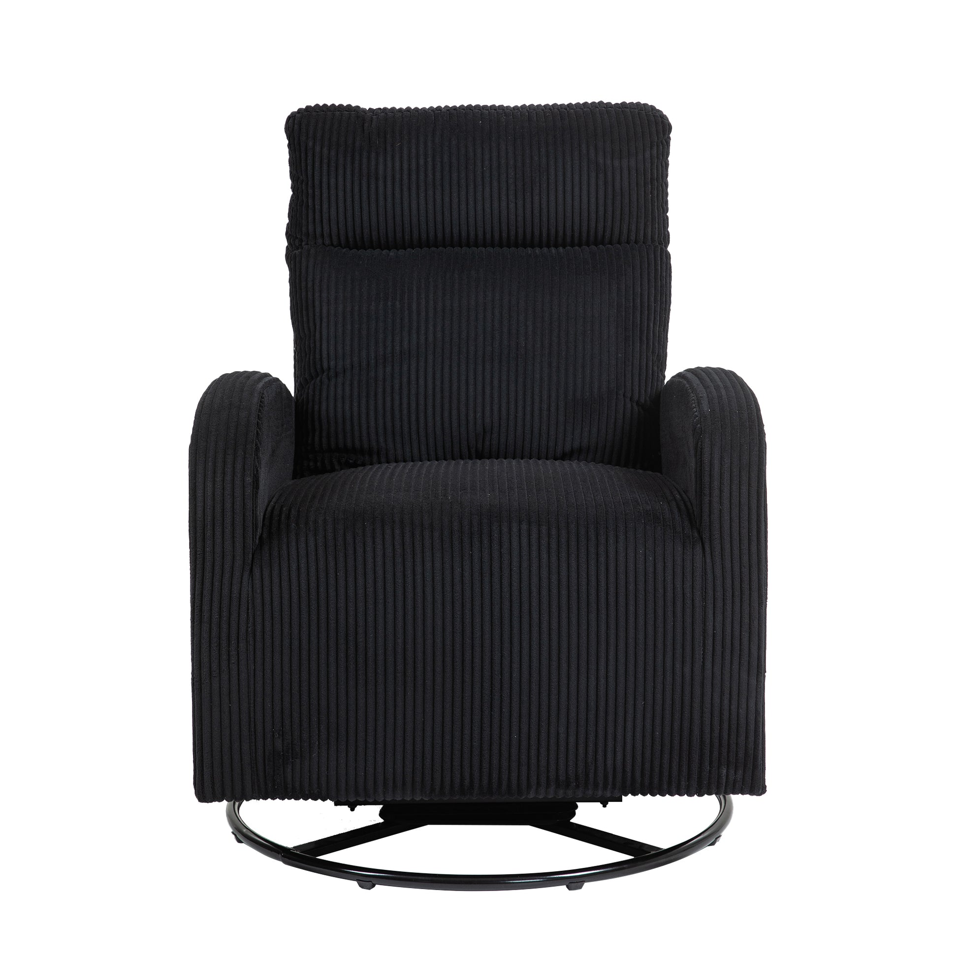 Jiada Upholstered Swivel Glider.Flannel Fabric.Rocking Chair For Nursery In Black.Modern Style One Left Bag Black Foam Corduroy