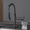 Commercial Stainless Steel Kitchen Faucet With Pull Down Sprayer, Single Handle Single Lever Kitchen Sink Faucet Black Kitchen Contemporary Ceramic Brass