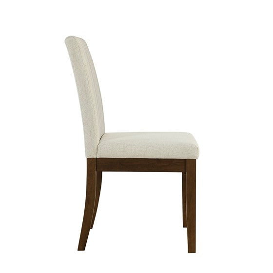 Upholstered Channel Back Dining Chair Set Of 2 Light Taupe See Below Beige Wood