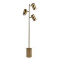 Harmony Brassed Gold Floor Lamp With Rotary Switch Triple Spots Metal Block Base Gold Table&Floor Lamps Brass