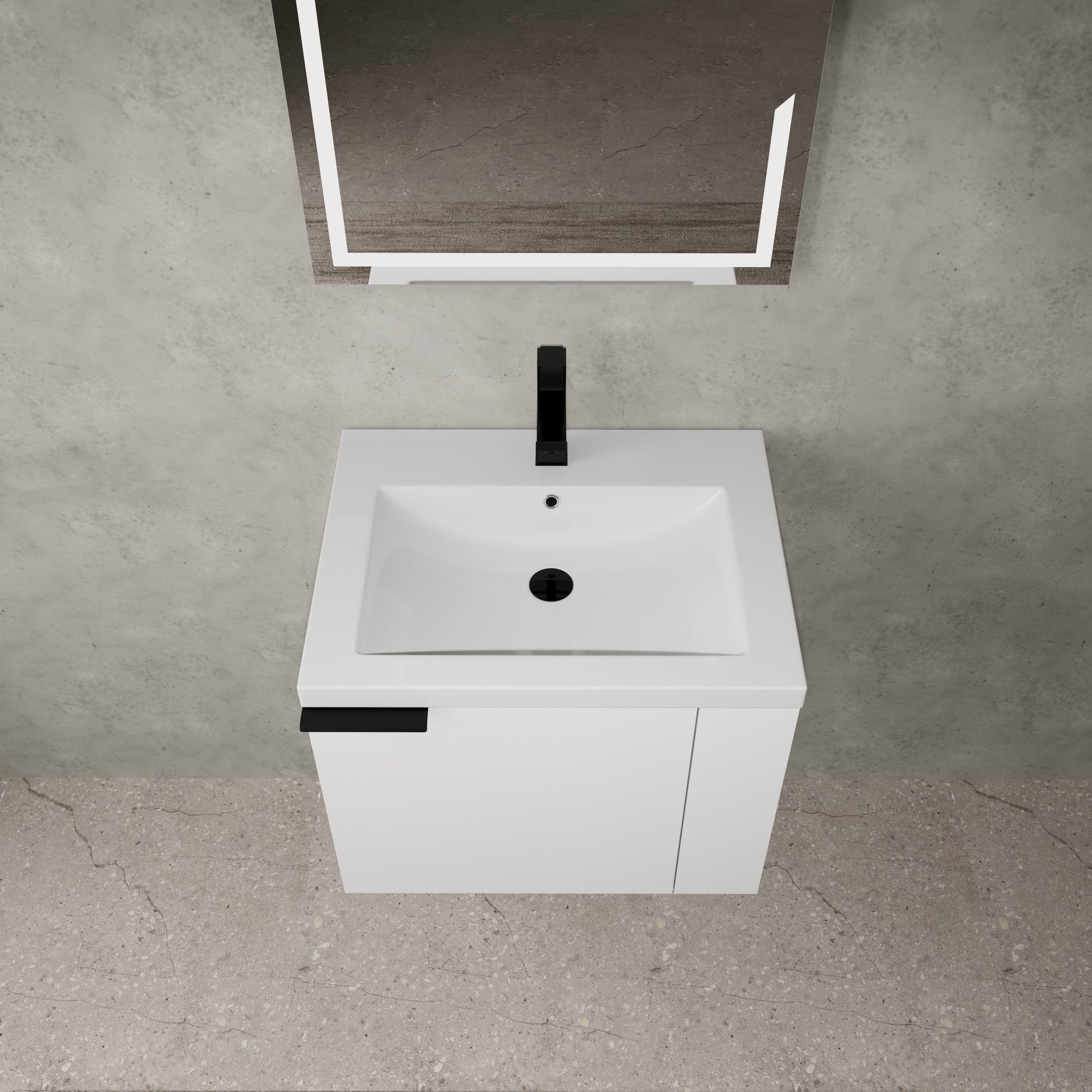 24 "Bathroom Vanity Sink Combo For Big Space,Modern Bathroom Cabinet Cabinet Combination, Bathroom Sink Cabinet Set, White Composable Ameican White Oak Bathroom American Design Engineered Wood