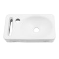 15.75X8.69 Inch White Ceramic Rectangle Wall Mount Bathroom Sink With Single Faucet Hole White Ceramic