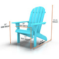 Hips Classic Adirondack Chair, Ultra Durable Weather Resistant Design, Real Wood Look, 300 Lb Capacity, Blue Aqua Blue Plastic