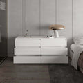 White 6 Drawer Rectangle Dresser White Particle Board