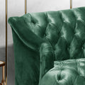 Comfy 3 Seat Sofa With Wooden Legs, Pu, For Living Room And Study Emerald Velvet 3 Seat