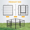 24 Inch 8 Panles, Ideal Dog Fence For Puppy Small Dogs Indoor & Outdoor Bliss, Perfect Dog Pen For Camping, Yard, Rv, Garden Fence, Black Black Metal