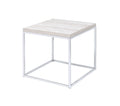 Light Oak And Chrome End Table With Open Base Chrome,Light Oak Primary Living Space Square Wood Metal Sled