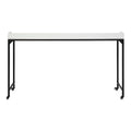 White Finish Multipurpose Over The Bed Desk With Adjustable Height, Metal Legs With Casters, Overbed Table 1Pc, Laptop Table For Bed, Breakfast Table Black White Rectangular Engineered Wood,Metal