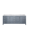 Dark Grey Double Bath Vanity 84 In. W X 22 In. D, With Carrara Marble Top Dark Grey Plywood Wood