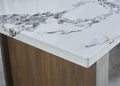 Elegant Marble Mdf Dinning Table For 6 Or 8, Rectangular 70.8