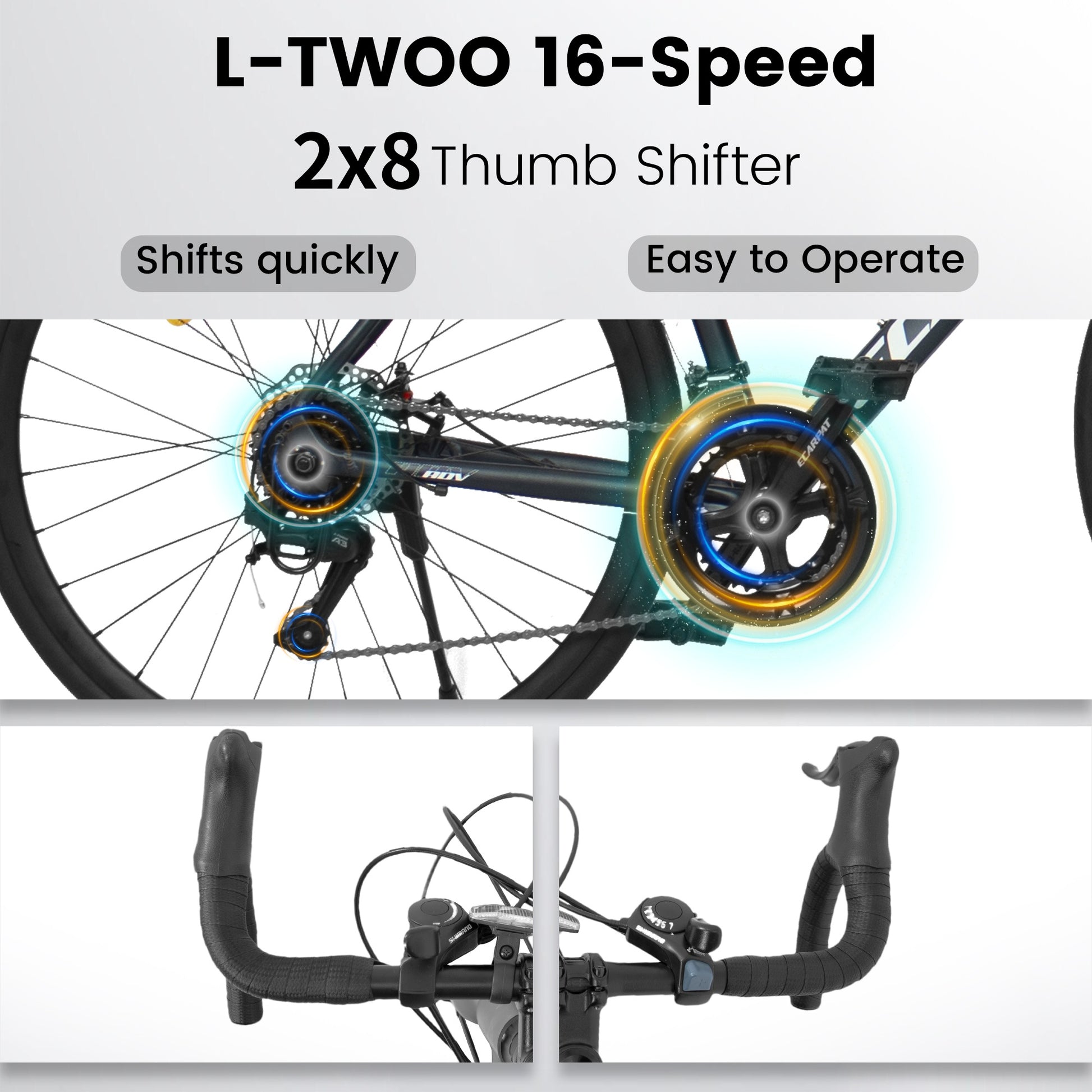 A28320R 700C Road Bike, 16 Speed Outdoor Bike Disc Brakes, Light Weight Aluminum Frame ,Racing Bike City Commuting Road Bicycle L Size For Men Women Cream Aluminium