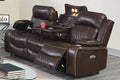 Power Motion Sofa 1Pc Contemporary Brown Color Gelstorage Arms W Cup Holder Living Room Furniture Brown Faux Leather Primary Living Space Cushion Back Contemporary,Modern Pillow Top Arms Metal & Wood 3 Seat