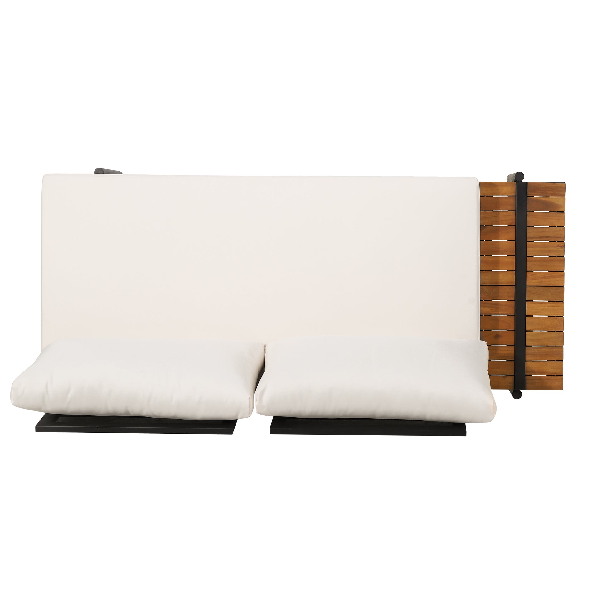 Theo 2 Seater Sofa Left Side Cream Acacia Wood