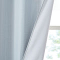 Basketweave Room Darkening Curtain Panel Pair 2 Pcs Window Panels Blue Polyester