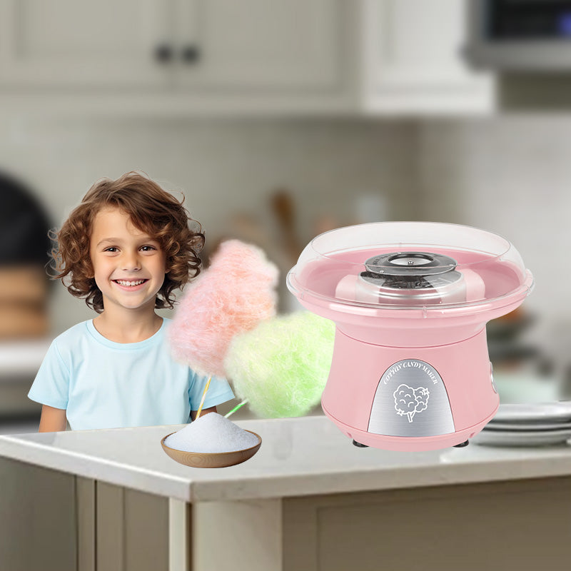Cotton Candy Machine, Mini Cotton Candy Maker For Kids, Vintage Candy Maker For Christmas Gift, Home, Birthday Family Party Pink Plastic