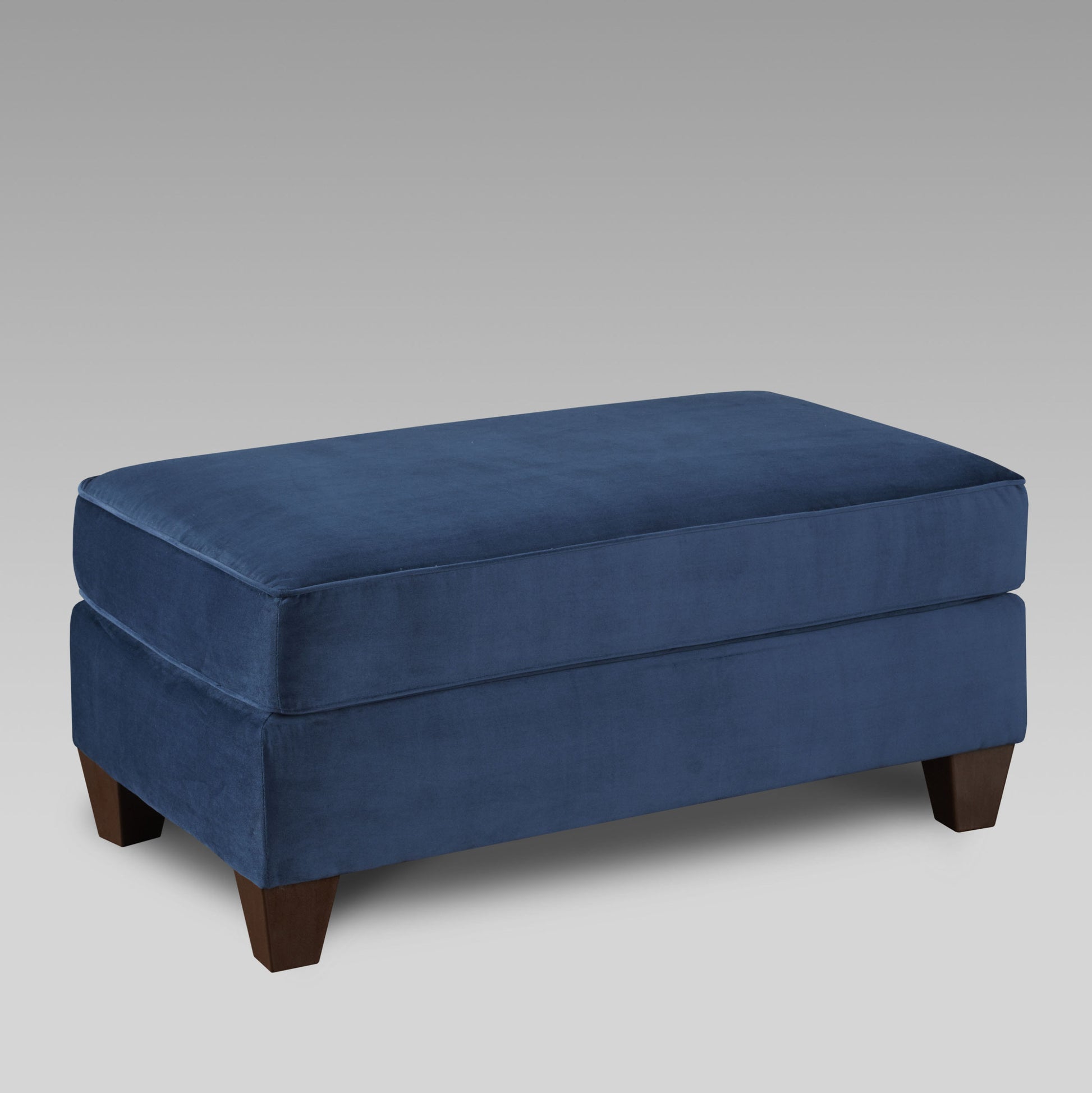 Camero Fabric Cocktail Ottoman Navy Blue Espresso Polyester Wood Primary Living Space Backless Geometric Rectangle Armless Tray Top Polyester