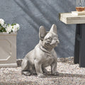 Dog Garden Sculpture Gray Glass