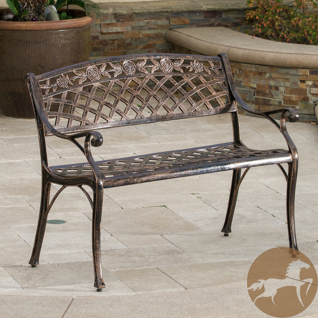 Tahoe Cast Bench Copper Aluminium