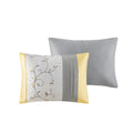 Embroidered 7 Piece Comforter Set Yellow Queen Queen Yellow Polyester