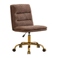 Yts Armless Office Chairs With Wheels And Fabric Cushions, Adjustable Vanity Chairs For Home Use, Open Workstations, Conference Halls, Welcome Areas, And Even Home Offices Brown Linen