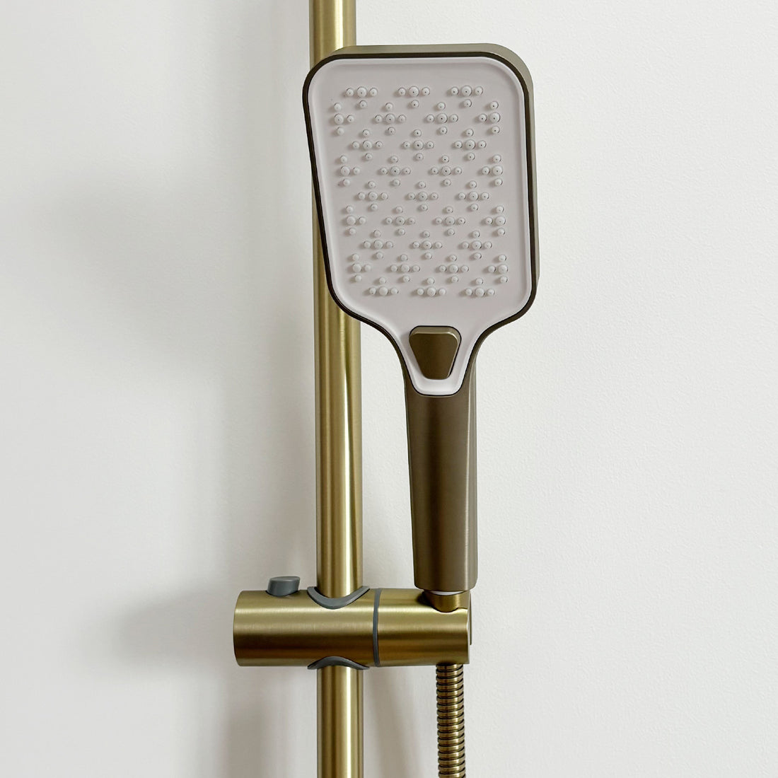 Handheld Shower With Slide Bar And Hose Brushed Gold Stainless Steel