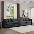 Corduroy Sofamodern Upholstered 4 Seater Corduroy Fabric Sofaoffice Living Room Apartment Comfortable Sofa, Easy To Assemble With 2 Arm Pillows And 4 Throw Pillows Grey Corduroy 4 Seat