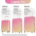 Hardshell Luggage Sets 3 Piece Gradient Color Expandable Suitcase With Spinner Wheels And Tsa Lock Lightweight 20