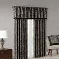 Jacquard Curtain Panel Pair 2 Pcs Window Panels Black Polyester