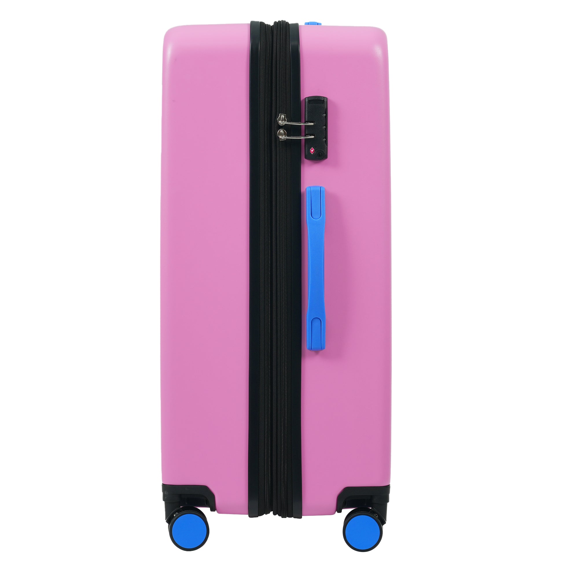 Hardshell Luggage Sets 3 Pcs Contrast Color Suitcase With Spinner Wheels And Tsa Lock 20" 24" 28" Available Pink Abs