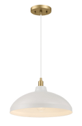 Astral Single Light White Pendant Lamp With Golder Brass Finish For Entrance Kitchen Island 14