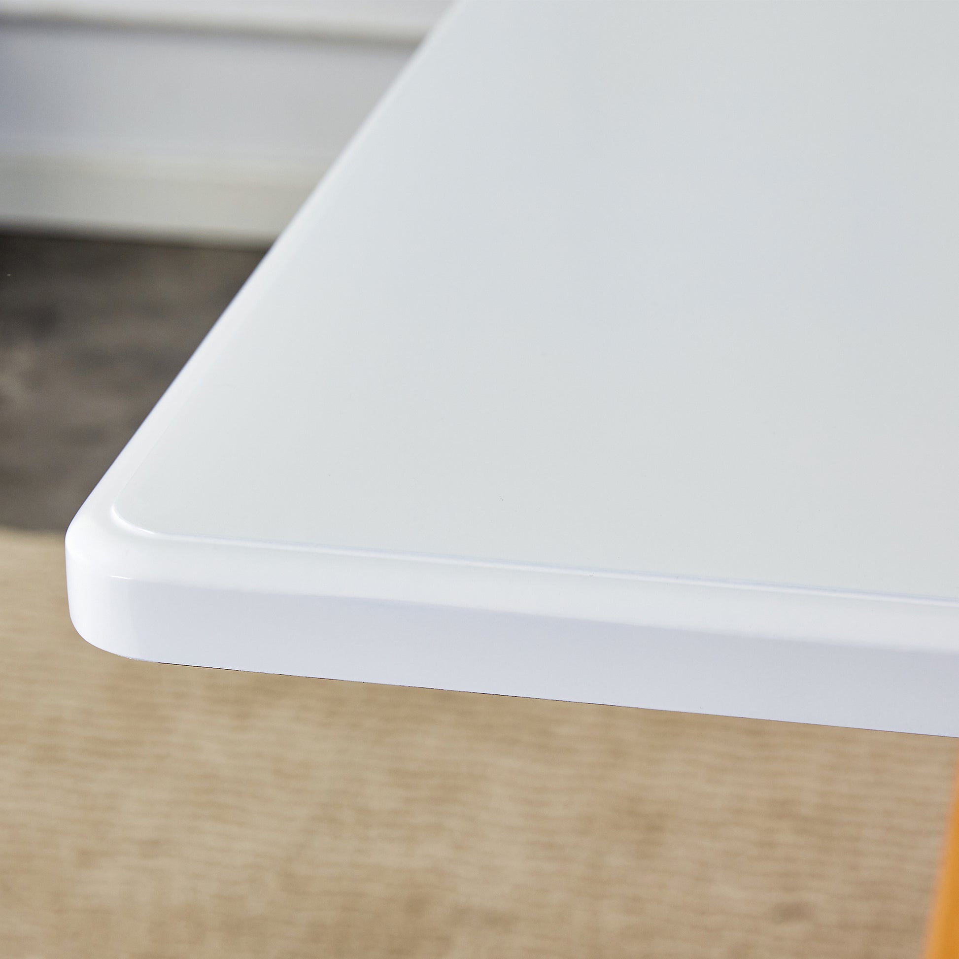White Stone Burning Tabletop With Rubber Wooden Legs, Foldable Computer Desk, Foldable Office Desk,4 Modern Chairs Can Rotate 360 Degrees,The Seat Cushion Is Made Of Pu Material. Zd 1545Sc 003 White Sintered Stone