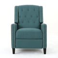 Classic Teal Fabric Push Back Chair Teal Fabric