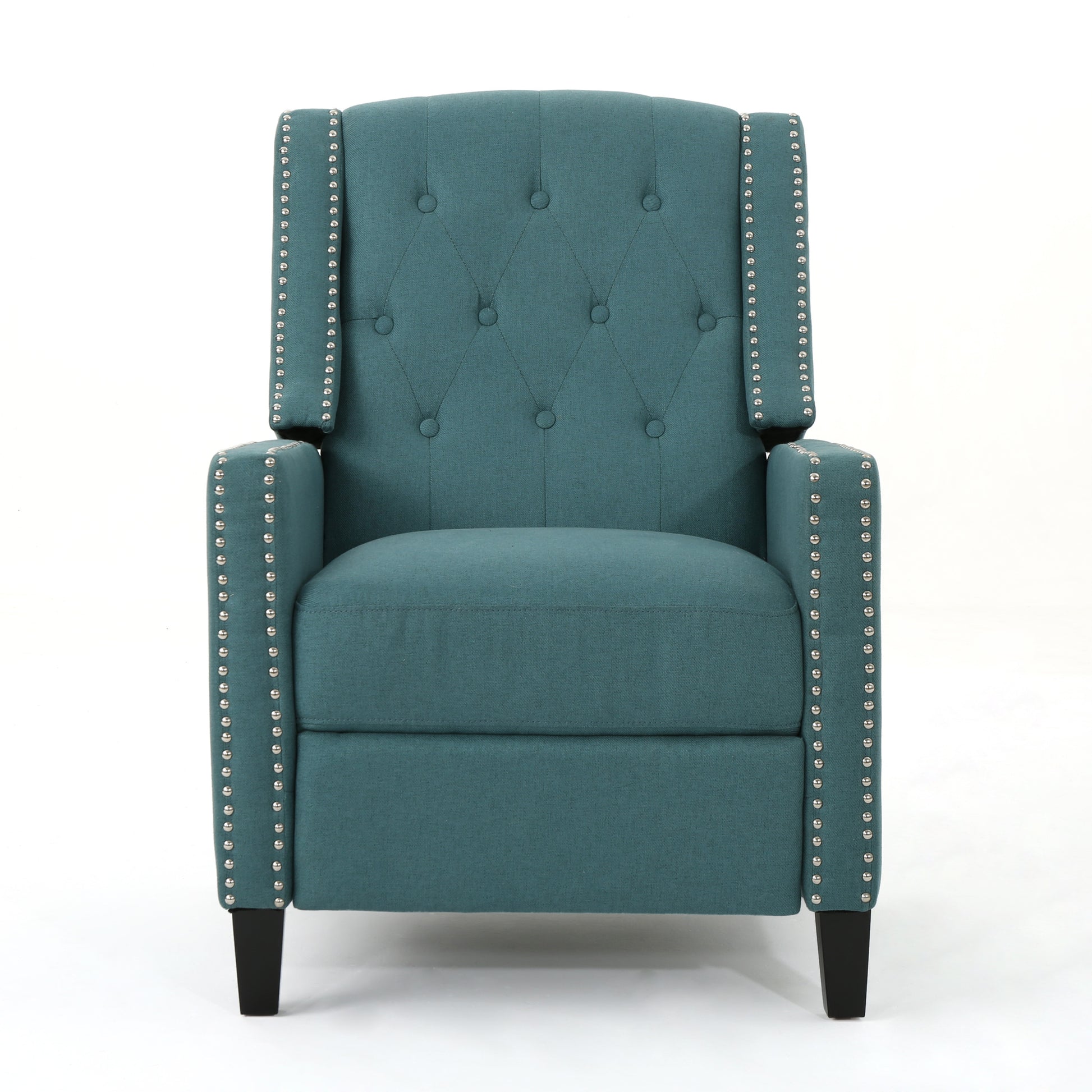 Classic Teal Fabric Push Back Chair Teal Fabric