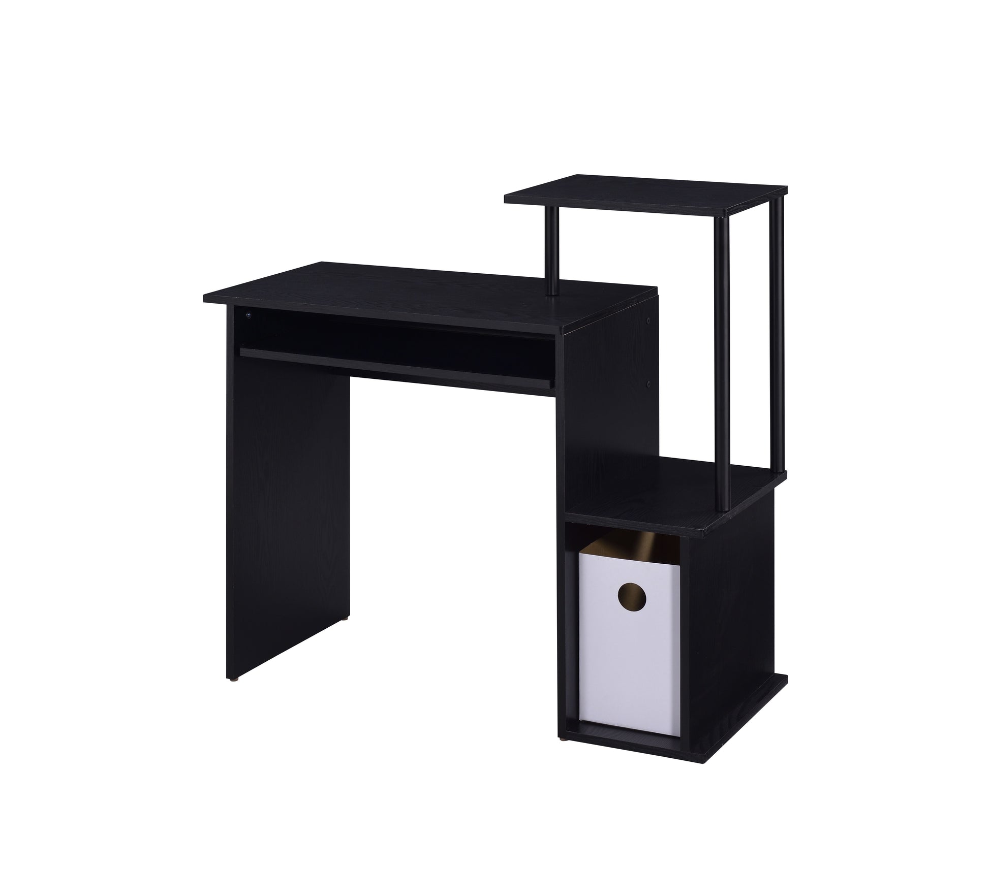 Lyphre Black Finish Computer Desk Black Metal,Synthetic Wood