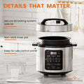 9 In 1 Electric Pressure Cooker 6 Quart, Steamer, Yogurt Maker, Warmer & Sterilizer, Saute, Slow Cooker, Rice Cooker, Egg Cooker, Multi Functional Smart Pot, Stainless Steel Black Stainless Steel