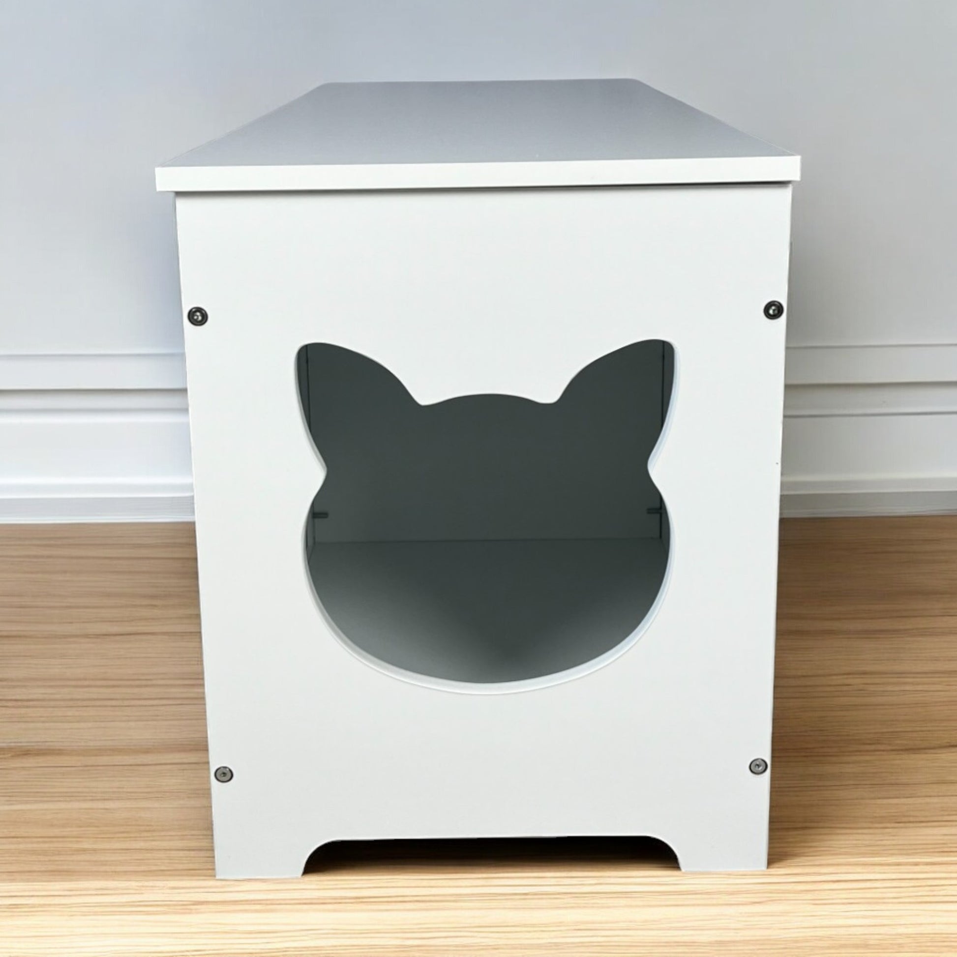 Cat Litter Box Enclosure Furniture, Cat Washroom, Hidden Litter Box Cover, Cabinet For Large Cat, Dog Proof Cat Litter Boxes, Hideaway Litter Box, Cat House, White Cream White Classic Mdf