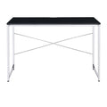 Black And Chrome Vanity Desk Black Silver Bedroom Modern Wood Metal