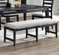 Modern 1Pc Dining Bench Black Frame Upholstered Cushion Plush Comfort Seat Kitchen Dining Room Furniture Black Dining Room Classic,Contemporary,Modern Rubberwood Fabric,Rubber Wood,Solid Wood
