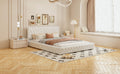 Queen Size Upholstered Bed With Tufted Headboard, Modern Velvet Platform Bedno Box Spring Required, White Queen White Solid Wood Mdf