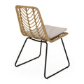 Deja Chair,2Pcs With 2 Cushions Light Brown Rattan