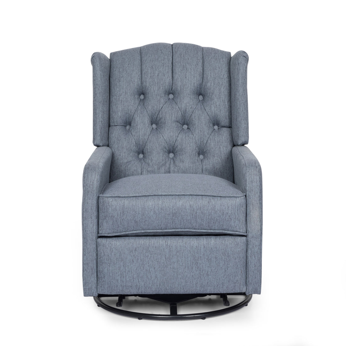 Classic Design, Manual Recliner Chair With 360 Degree Swivel Charcoal Fabric