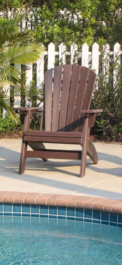 Brown Adirondack Chair Sturdy Hdpe Poly Lumber For Poolside, Patio, And Garden Relaxation No Adirondack Brown Weather Resistant Frame Garden & Outdoor American Traditional Hdpe Hdpe