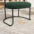 Coolmore Boucle Dining Chairs Set Of 2, Mid Century Modern Curved Backrest Chair, Round Upholstered Kitchen Chairs Emerald Boucle Emerald Foam Mdf Metal