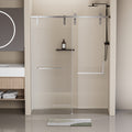 60 In. W X 76 In. H Frameless Soft Closing Shower Door, Single Sliding Shower Door, 5 16